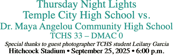 Thursday Night Lights Temple City High