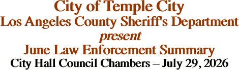 City of Temple City Los Angeles